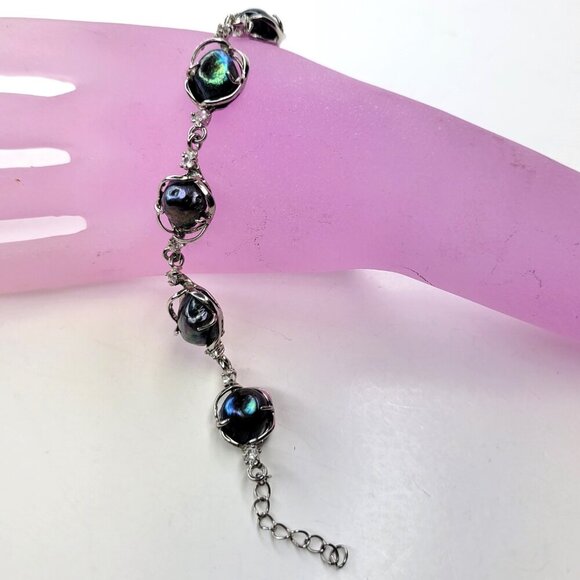 Stunning Black Baroque Pearl Bracelet - Picture 2 of 10